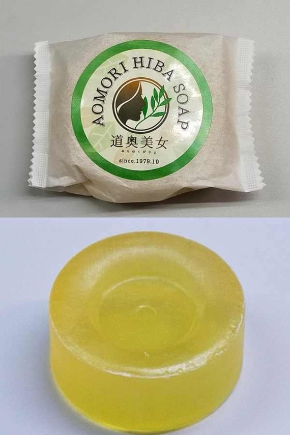 青森ひば 天然 石鹸 100g ヒバ油配合 保湿 優しい 潤い しっとり ふんわり 癒し ソープ お風呂 スキンケア 送料別 道奥美女 みちのくびじょ【2104】