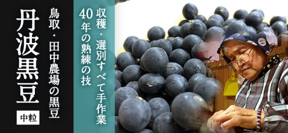 【中粒】丹波黒豆【農薬・化学肥料不使用 色つや・香り・口当たり すべてそろった至高の一品】200g(PP袋)