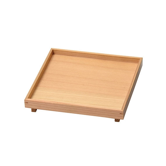 木曽杉 茶盆<sabon>6寸 ＜18×18×3cm＞ 菓子皿・前菜皿  積重可 #17283