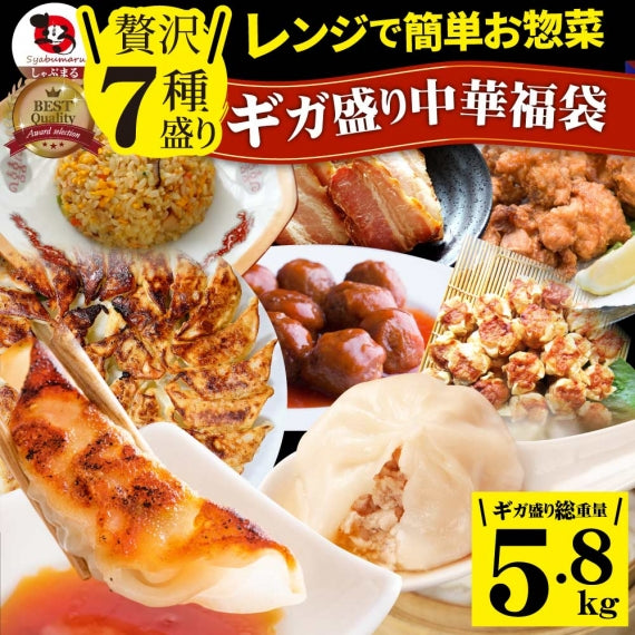 中華 点心 惣菜 クリスマス 《ギガ盛り総重量5.8kg》 福袋 餃子 焼売 小籠包 唐揚げ チャーハン 焼飯 肉団子 焼豚 肉 お歳暮 ギフト 2022 食品 誕生日