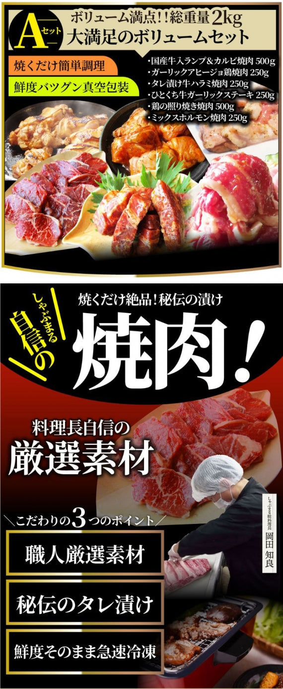 【2023逸品定期便第1便】たっぷり6種のメガ盛り焼肉食べ比べ福袋　焼肉 焼肉セット 大容量 バーベキュー BBQ　 ※当日発送対象