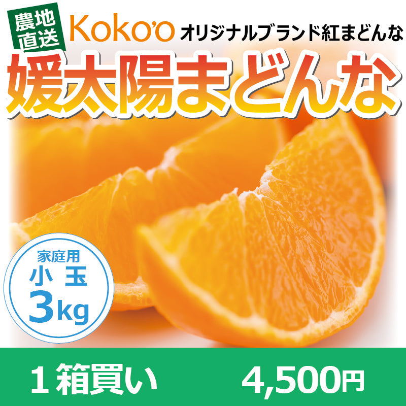 ※今季販売終了※【送料無料】訳あり媛太陽まどんな「小さなまどんなちゃん」〈家庭用・小玉〉約3kg