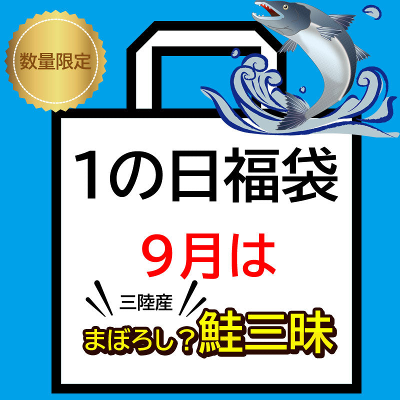 1の日福袋 9月は 鮭三昧 岩手県産の鮭を使った贅沢な鮭三昧 敬老の日 鮭 国産【冷凍】