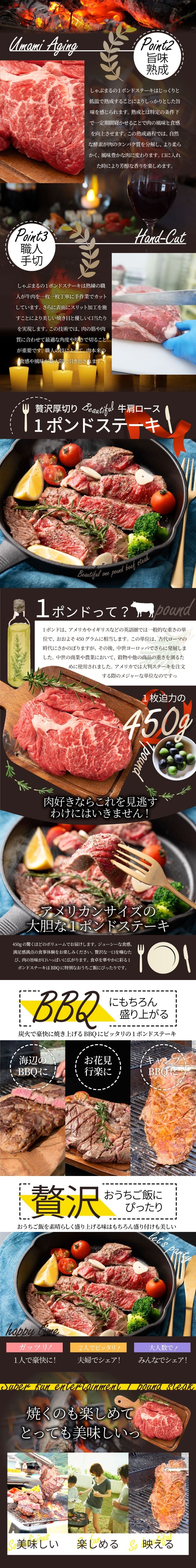 焼肉 セット 牛肉 肉 1ポンド ステーキ 牛肩ロース 450g ブロック ワンポンド メガ盛り 熟成肉 やきにく キャンプ キャンプ飯