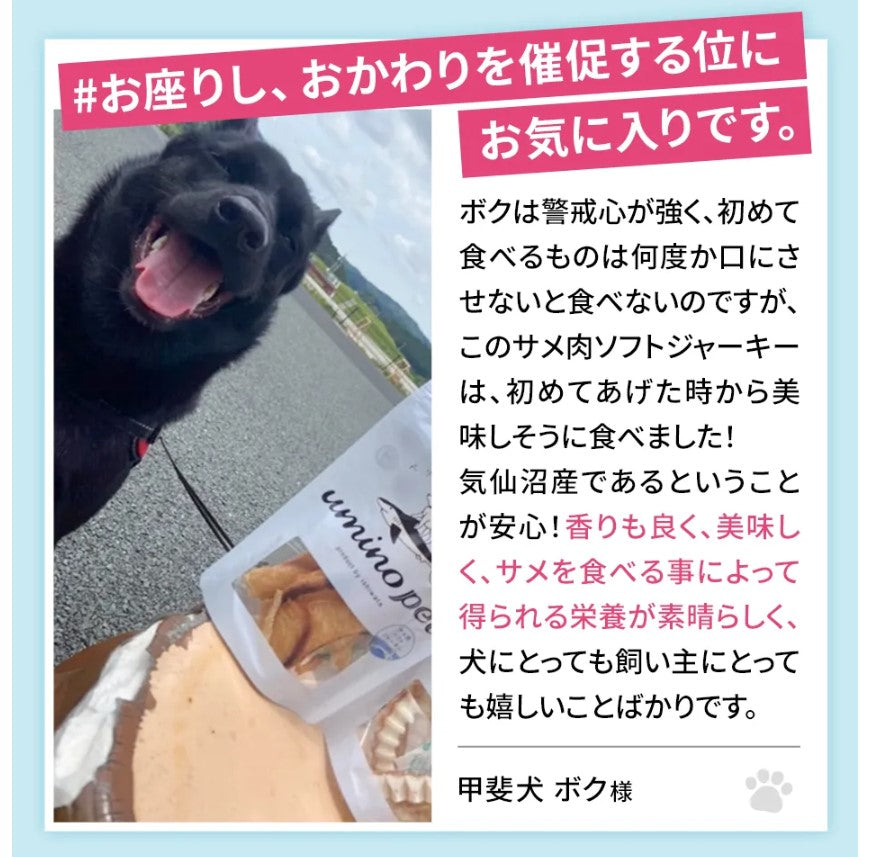 「送料無料」UMINO PET しつけジョーズ（サメフレーク）40g 犬用 ペットフード ペットおやつ