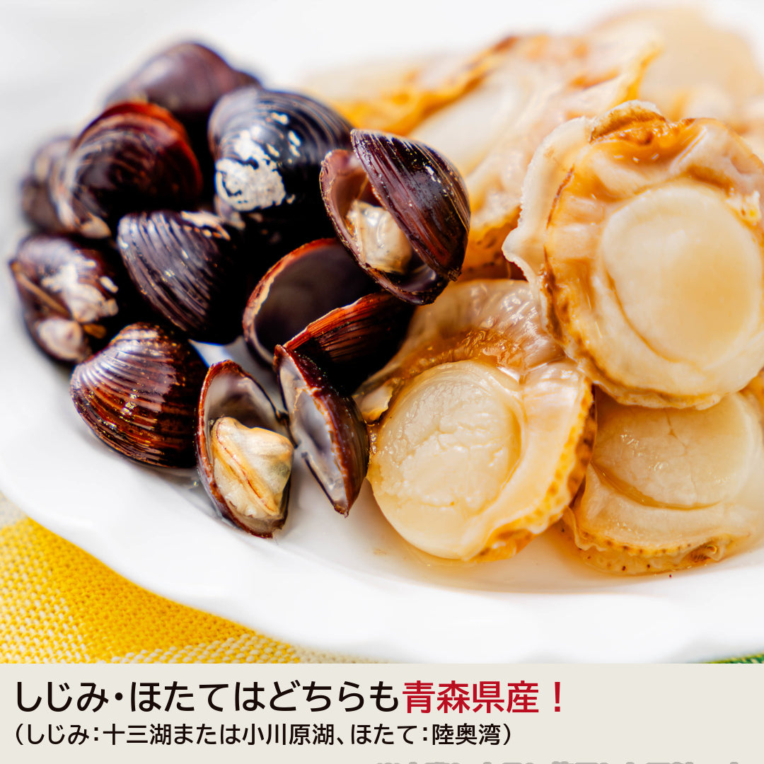 青森県産『ご当地ラーメン食べ比べセット』十三湖産しじみラーメン・むつ湾産ほたてラーメン(各2食、計4杯)