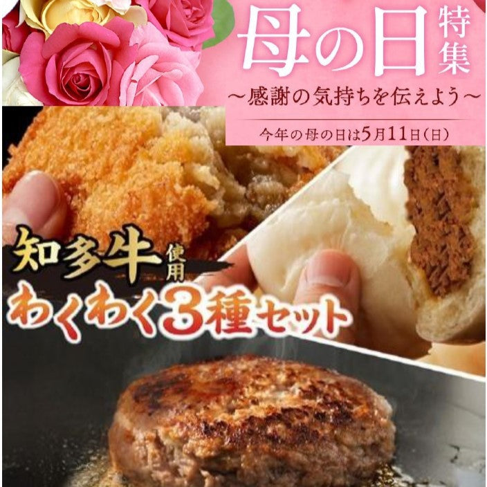 【母の日ギフト】わくわく３種セット 中華まん５個 コロッケ６個 知多牛ハンバーグ２個【冷凍便・送料無料】