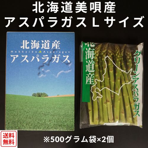 【全国送料無料】【産地直送】【北海道産】アスパラガスＬサイズ　１ｋｇ（化粧箱入り）