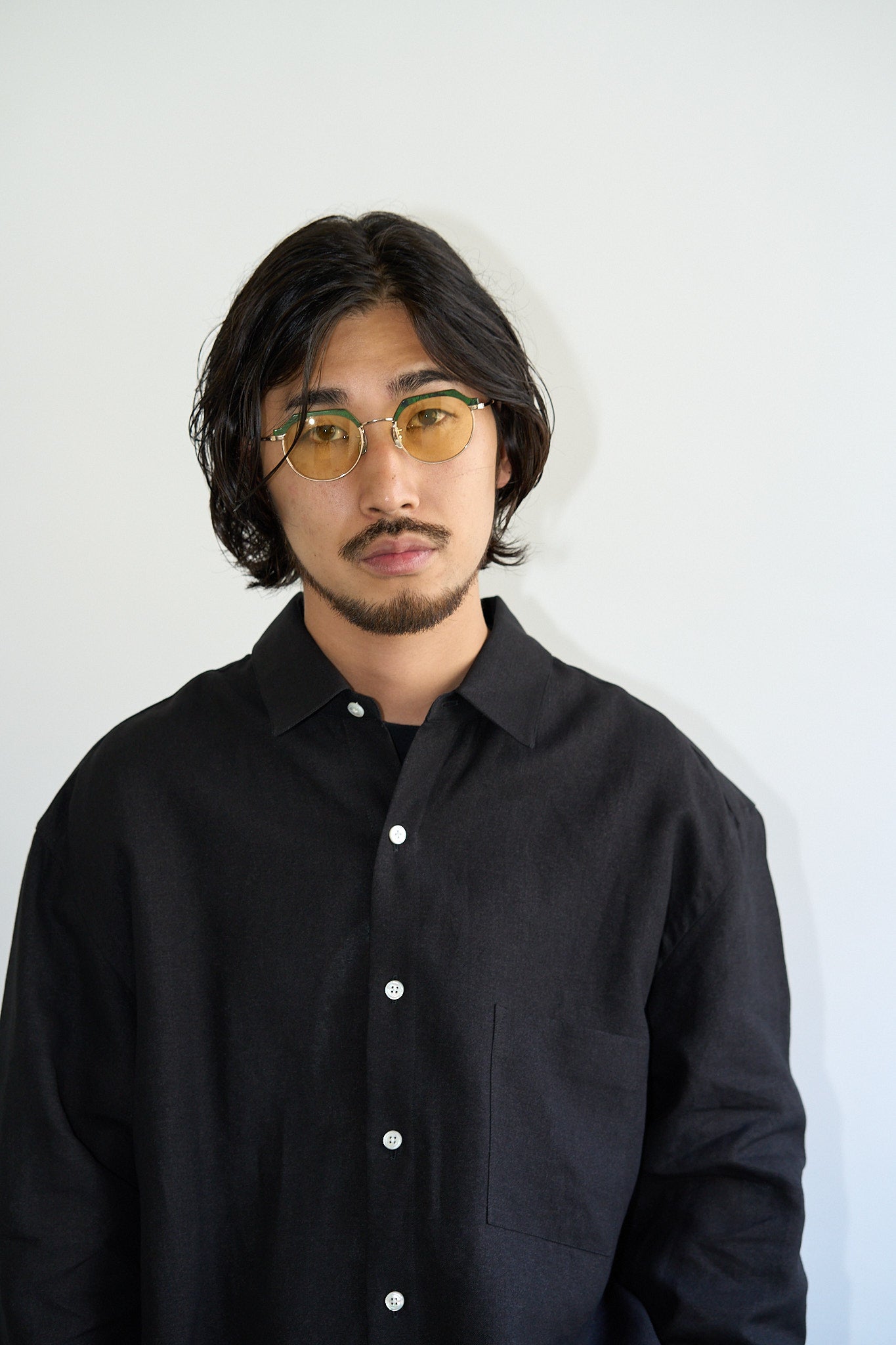 l'unica black ~世界最古の人工樹脂＜エボナイト＞で作ったこだわりの鯖江眼鏡【薫風（緑）】