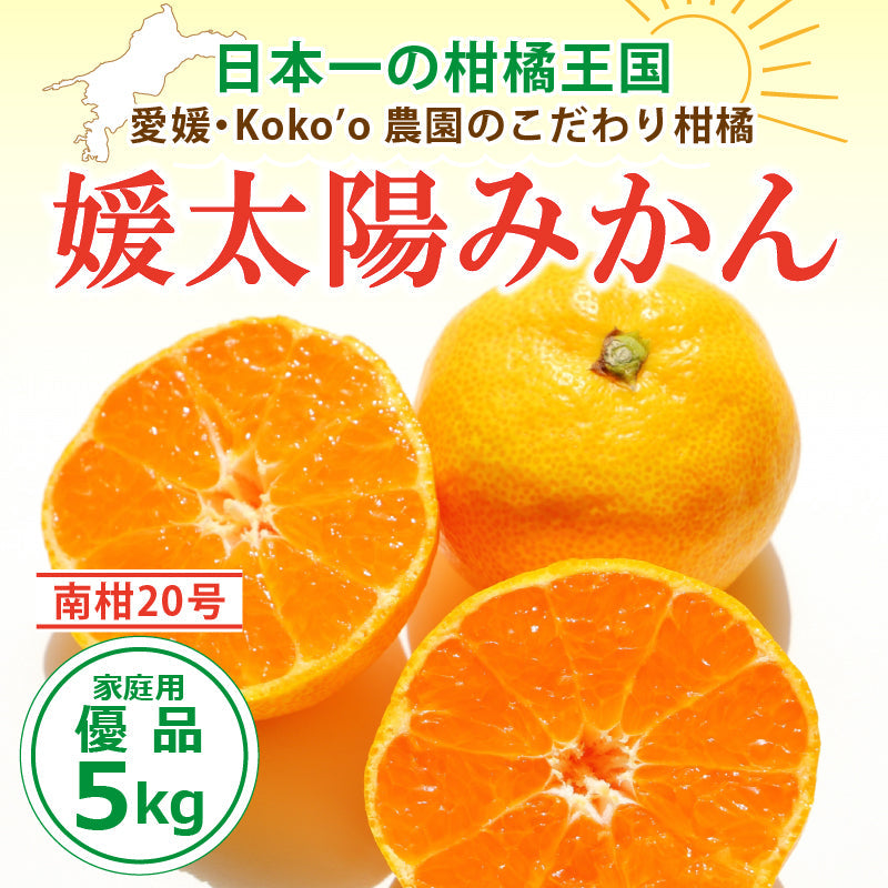 【限定10箱20％OFF!】愛媛県産「温州みかん(南柑20号)」-媛太陽みかん-〈家庭用〉約5kg