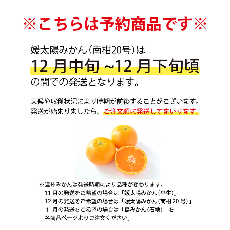 【※早割予約受付中※】愛媛県産「温州みかん(南柑20号)」-媛太陽みかん-〈家庭用・小玉〉約5kg