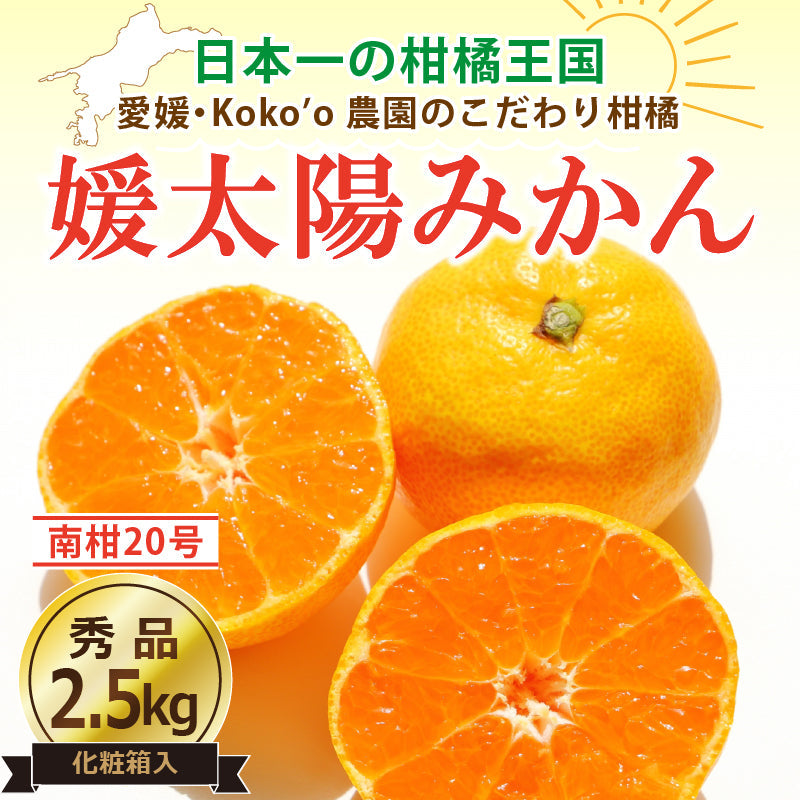 ※９月中旬頃予約開始予定※愛媛県産「温州みかん(南柑20号)」-媛太陽みかん-〈秀品・化粧箱〉約2.5kg