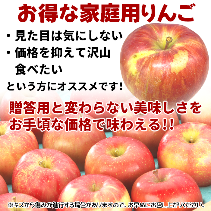 青森県産 家庭用りんご サンふじ 3kg・5kg・10kg【送料込】産地直送 光センサー選果