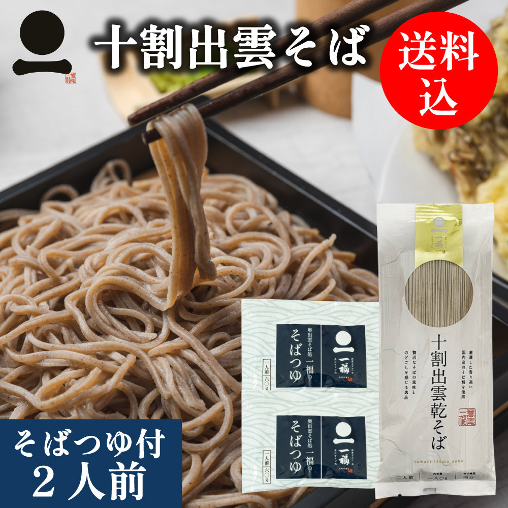 【お試し】【送料込】十割出雲乾そば(そばつゆ付)【メール便】