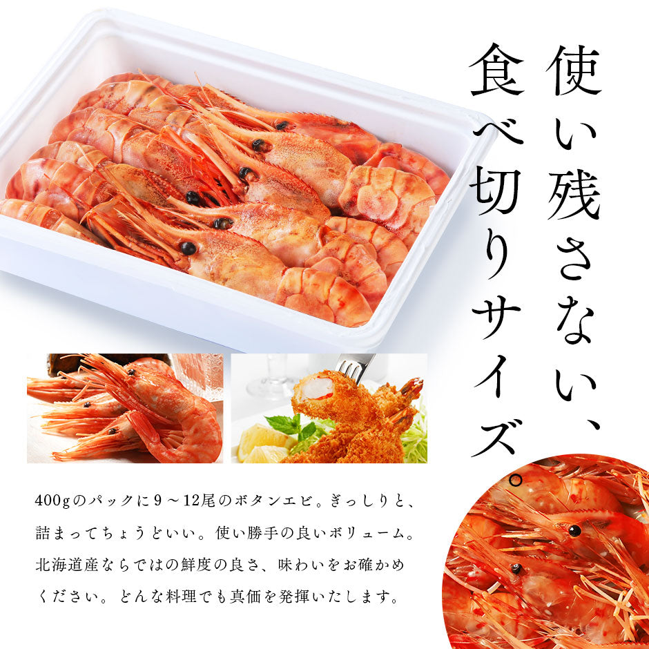 北海道 増毛産 ボタンエビ 400g(9-12尾前後)【希少な北海道産】【送料無料】
