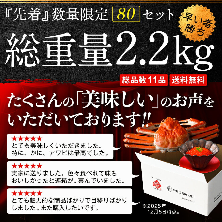 二大蟹とウニが必ず入る11点 海鮮福袋【送料無料】