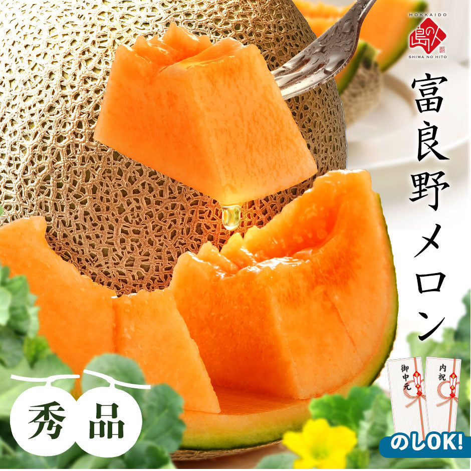 夏ギフト 富良野 メロン 秀品 送料無料 北海道 産地直送 フルーツ 果物【農作物】【島の人】【お取り寄せグルメ】御中元 お取り寄せグルメ ギフト 北海道 食べ物 食品 ふらの 果物 グルメ フルーツ