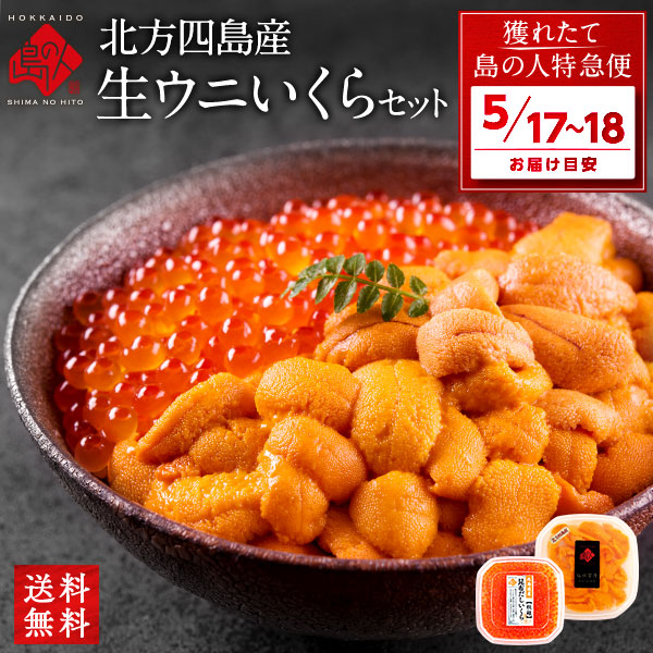 【5月17日～5月18日お届け】うに いくら 生エゾバフンウニ＋昆布だしイクラ 北方四島産【無添加】【送料無料】