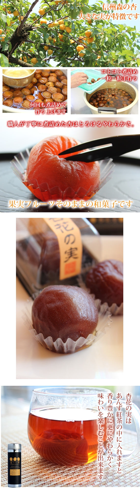 【杏丸ごと！秘伝の蜜！】【信州産】大人気！！◆杏花の実6個入り　数量限定◆【和菓子】