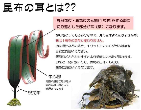 【東京新聞掲載!!】天然 真昆布　徳用 耳【昆布人気1商品】●訳あり 高級昆布切り落とし部分●　[寿屋商店]