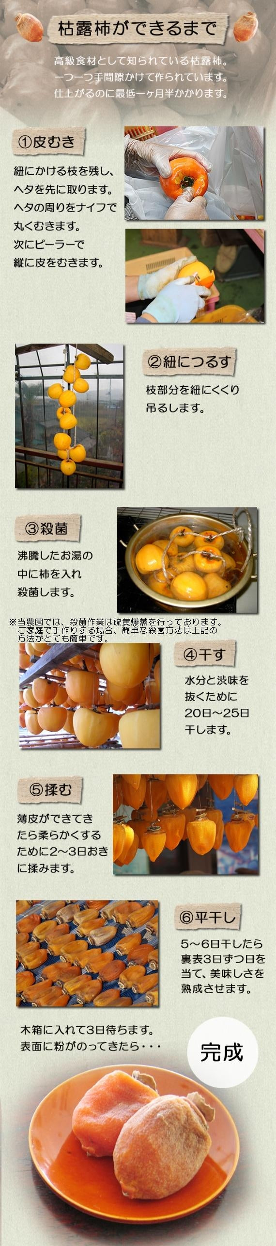 山梨県産 甲州百目 枯露柿（干し柿）2号箱 8～10個入り 35【地域限定送料込】【配送日は指定できません】