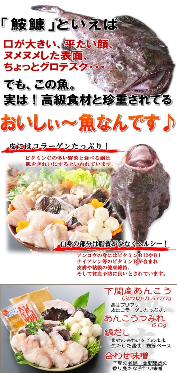 お中元 ギフト 【送料無料】あんこう鍋セット（3～4人用・下関産あんこう使用！産地直送お届け）