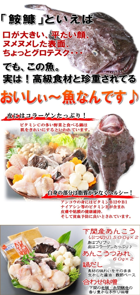 お歳暮 ギフト 【送料無料】あんこう鍋セット（5～6人用・下関産あんこう使用！産地直送お届け）