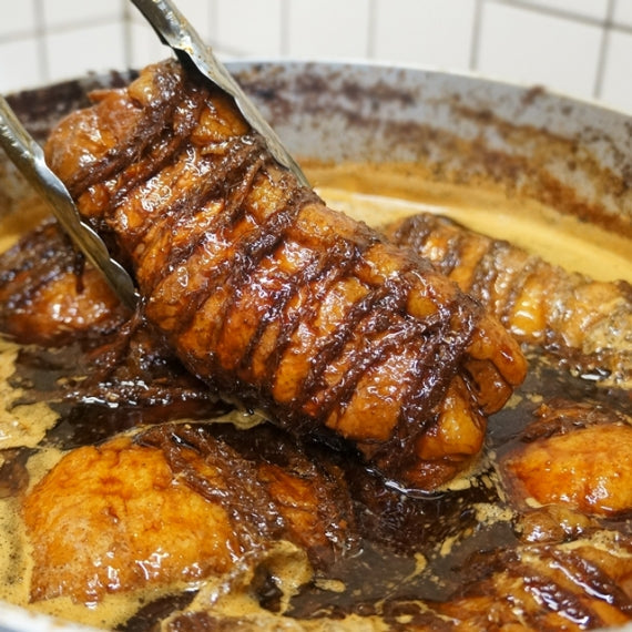 【国産豚使用】　自家製　焼豚スライス１５０ｇ×２【真空パック・タレ付き】【精肉・肉加工品】〈冷凍便〉