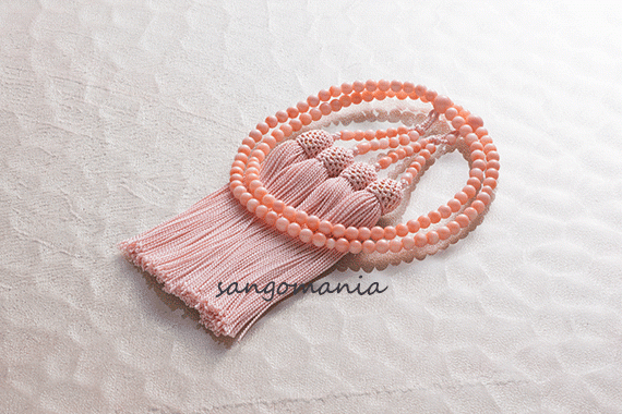 【親から子へ子から孫へ代々受け継がれる】１級珠厳選　ピンクサンゴの本連数珠