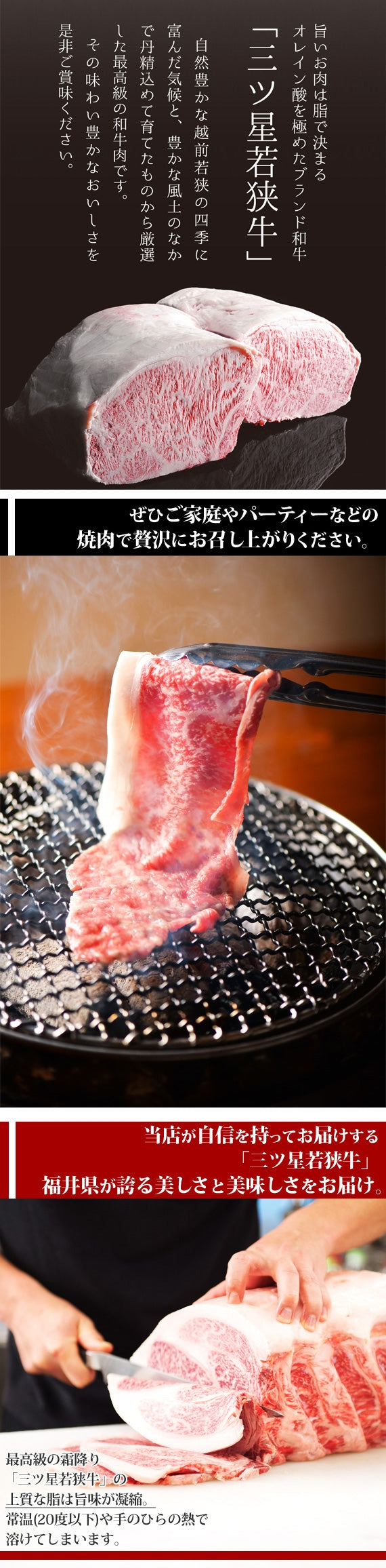 『三ツ星若狭牛』サーロイン(焼肉用)[200g×1]　【特製醤油漬けタレ付き】 高級黒毛和牛　若狭牛 焼肉 福井特産〈冷凍便〉【お中元2023】【精肉・肉加工品】