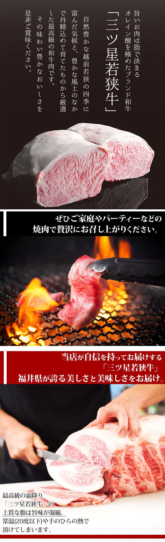【送料無料】『三ツ星若狭牛』中落ちカルビ(焼肉用)1kgセット[200g×5]　【特製醤油漬けタレ付き】 高級黒毛和牛 若狭牛 ゲタ 焼肉 福井特産〈冷凍便〉【お中元2023】【精肉・肉加工品】