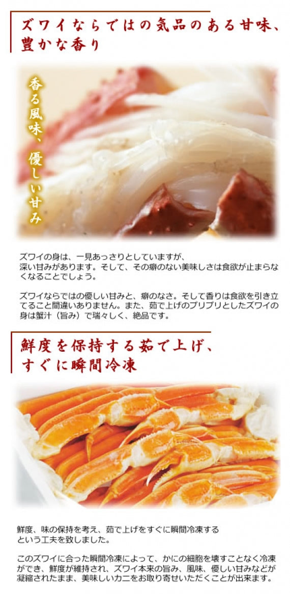 【数量限定】本ズワイ脚ボイル 1kg前後(3肩)（送料無料※沖縄は別途）