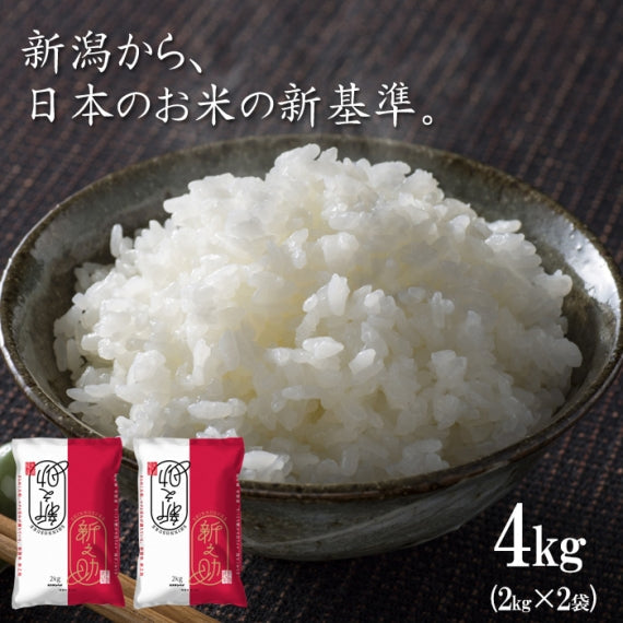 【送料込】米 4kg （2kg×2袋） 令和6年産 新之助 新潟県産 お米 ブランド米 精米 白米 ギフト