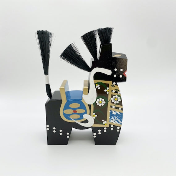 八幡馬　21cm　黒