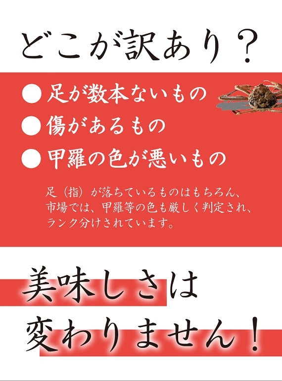 【11/6カニ漁解禁】訳あり・親ガニ（セコガニ）2kg詰合せ【生／茹で】