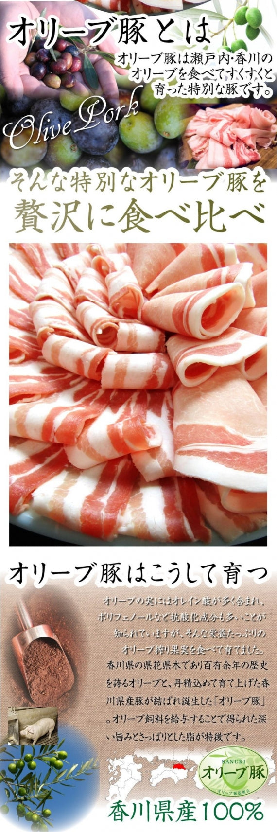 豚肉 肉 オリーブ豚 食べ比べ セット ロース バラ スライス しゃぶしゃぶ 1kg グルメ お歳暮 ギフト 食品 プレゼント 女性 男性 お祝い 新生活