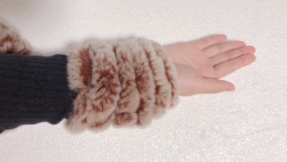 レッキスラビット手袋にもなるカフス　０４．ブラウンミックス