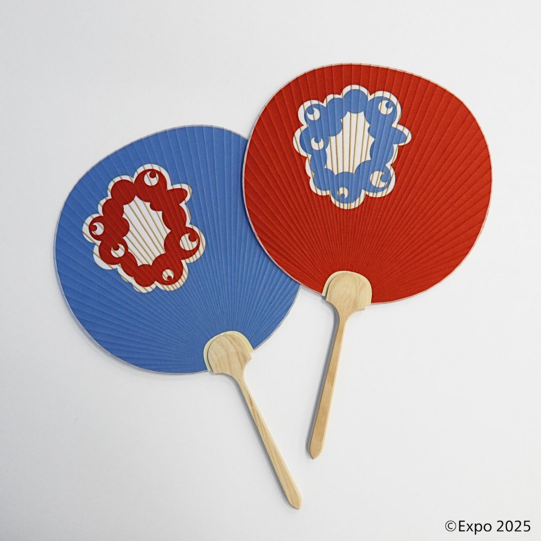 EXPO2025 公式ロゴ 京うちわ 青 | 47CLUB – 名産・特産品・ご当地
