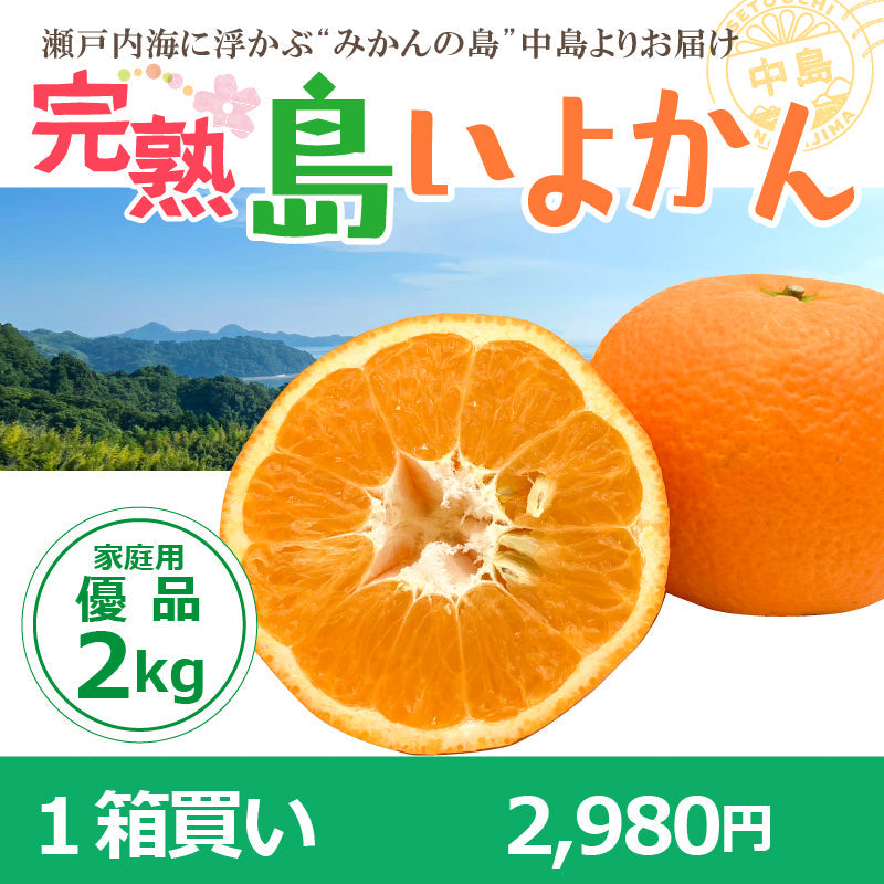 【送料無料】完熟島いよかん約２kg〈家庭用・優品〉※2026年2下旬～3月頃発送予定