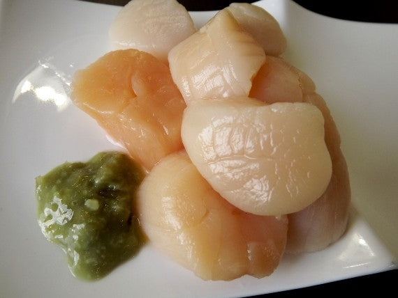 【送料無料】北海道稚内産旬ゆで紅ずわいつめ500gと甘～い刺身ほたて稀少な赤玉200ｇのセット