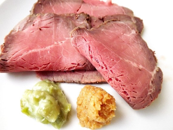【うに：送料無料】特撰ローストビーフスライス・利尻島一夜漬うにセット※料理店の高級メニューをご家庭で！※