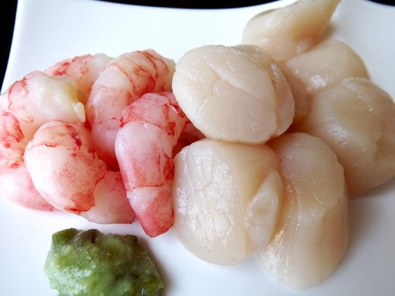【送料込み】刺身とみそ汁で２度美味しい！お刺身用甘えび300ｇ15尾＋ほたて200ｇ11玉の刺身セット