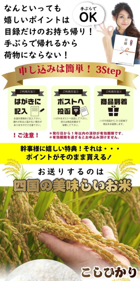 四国のおいしいお米目録 3500円ポッキリ A4 パネル 目録付 ２次会 景品 目録 お歳暮 ギフト 食品 プレゼント 女性 男性 お祝い 新生活