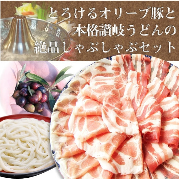 【お試し】豚肉 肉 オリーブ豚 ブランド豚 肩ロース 豚バラ 食べ比べ セット 2人前 讃岐うどん お歳暮 ギフト 食品 プレゼント 女性 男性 お祝い 新生活