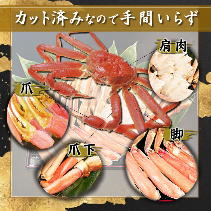 カット済み お刺身[生]本ずわい蟹 800g(総重量1kg) 送料無料※沖縄は別途