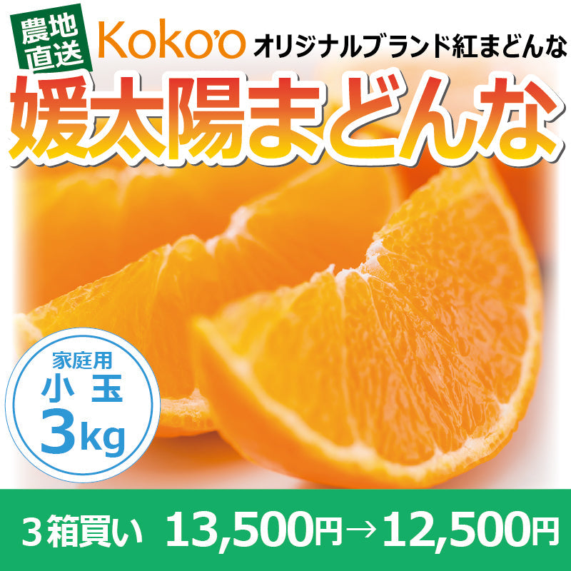 【※今季受付一旦終了※】【送料無料】訳あり媛太陽まどんな「小さなまどんなちゃん」〈家庭用・小玉〉約3kg