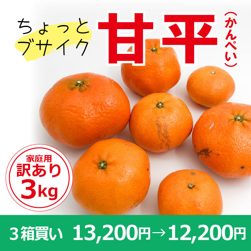 ※予約販売中※【送料無料】ちょっとブサイク「甘平(かんぺい)」〈訳あり〉約3kg　※発送は１月下旬～２月上旬予定
