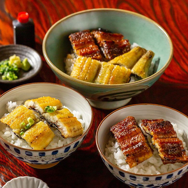 うなぎ専門店の伝統の味　　　特大肉厚蒲焼・白焼　うなぎの蒲焼一本・うなぎの白焼一本　カットタイプ　伝承のタレ・山椒・厳選醤油付  KC1SC1　