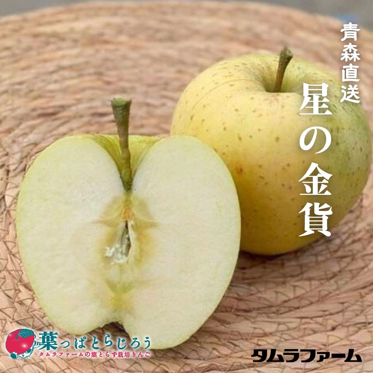 星の金貨りんご【送料込】【りんご】【青森県産】【タムラファーム2025】【葉っぱとらじろう】【期間限定】