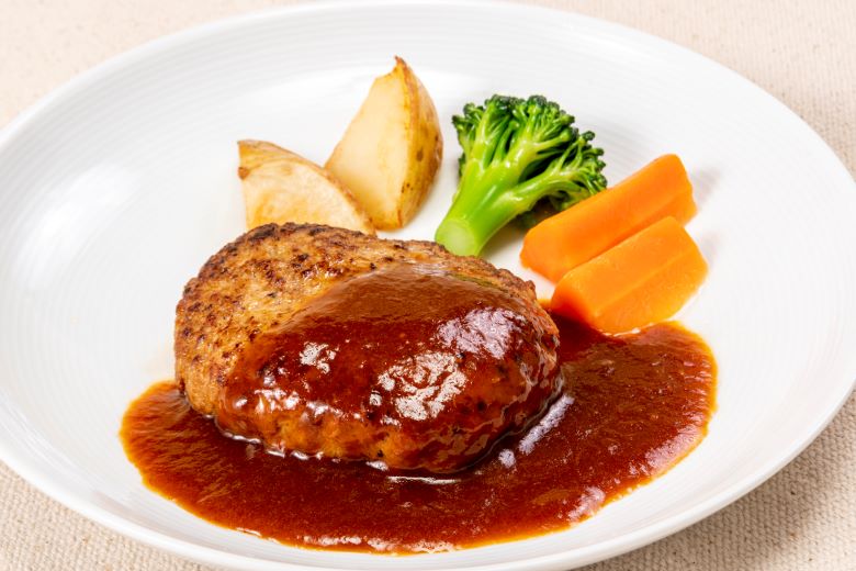 【送料込】ステーキ山　合挽ハンバーグ4個セット